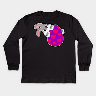 Rabbit Easter Easter egg Hearts Kids Long Sleeve T-Shirt